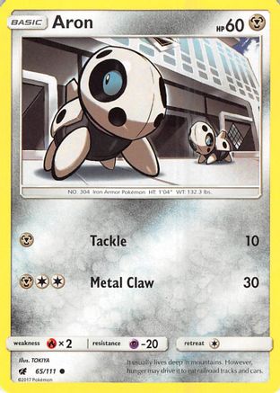 Aron 65/111 - SM  Crimson Invasion Reverse Holofoil-1