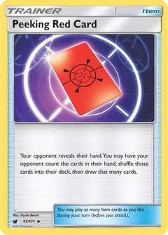 Peeking Red Card 97/111 - SM  Crimson Invasion Reverse Holofoil-1