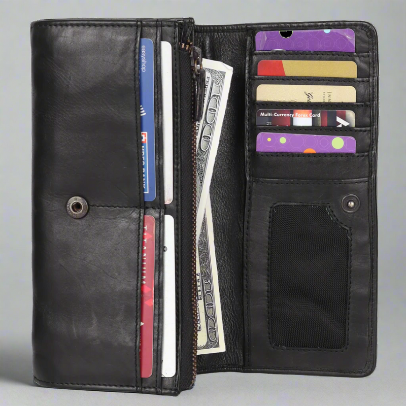MET Women's Leather Clutch Wallet-2