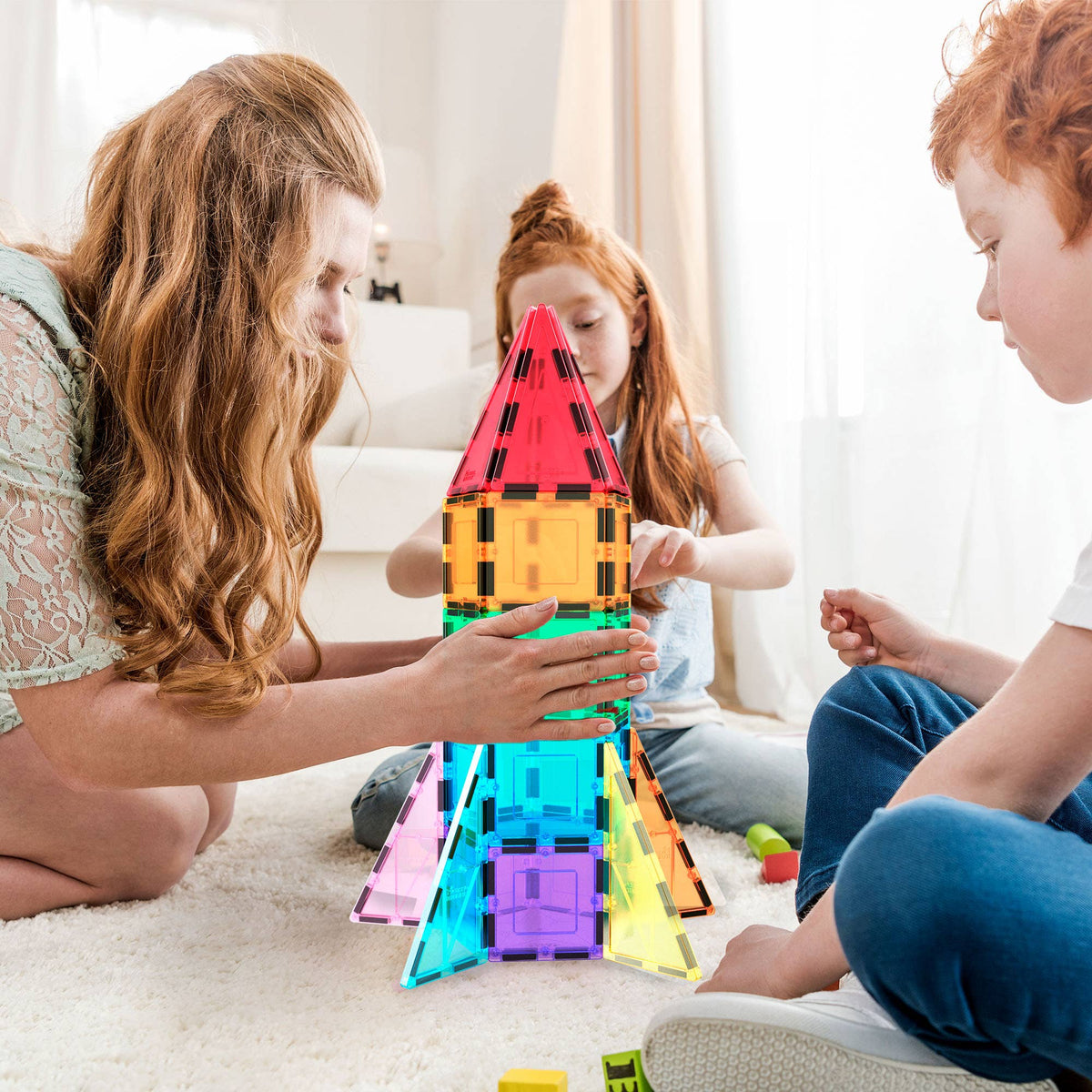 PicassoTiles - PicassoTiles 32pc Rocket Magnetic Tile Building Set - Ages 3+-2