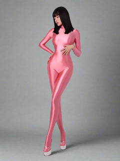 Spandex Nylon Full Bodysuit Back Zipper Zentai Shinny Cosplay Jumpsuit-14