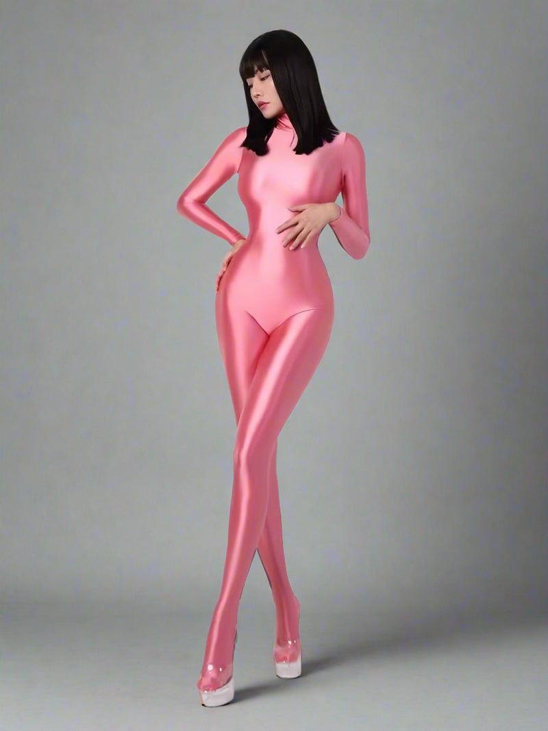 Spandex Nylon Full Bodysuit Back Zipper Zentai Shinny Cosplay Jumpsuit-14