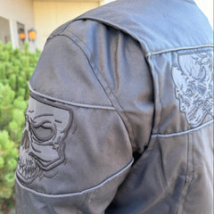 Open Road Men's Reflective Skull Cordura Motorcycle Jacket-4
