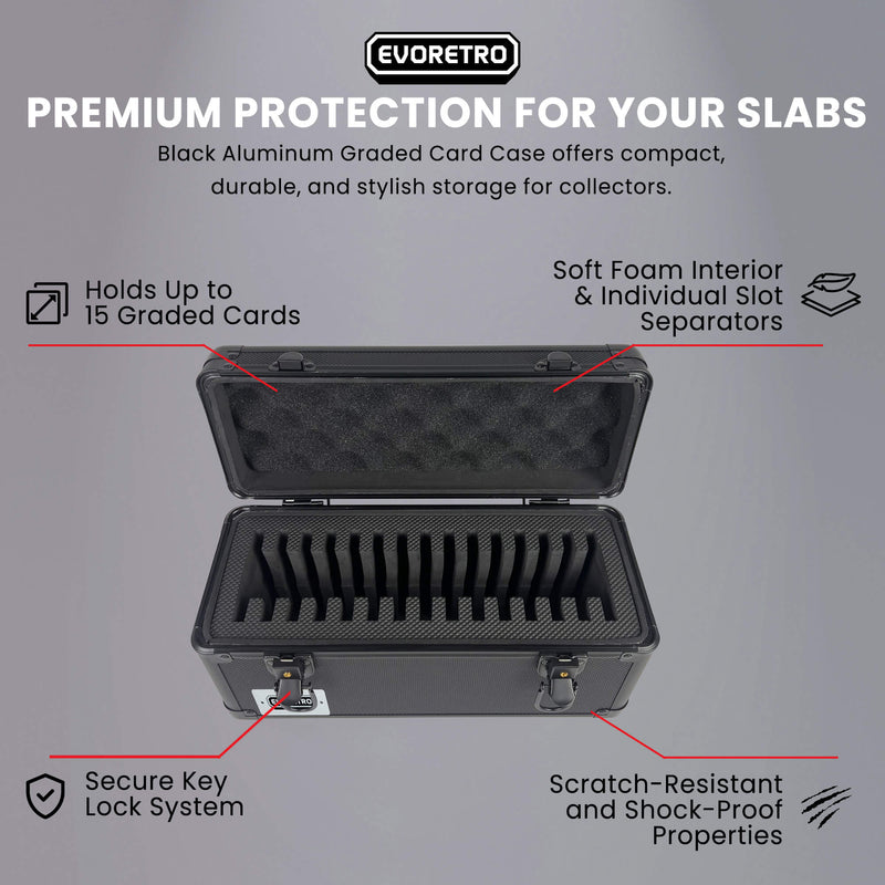 EVORETRO Graded Card Storage Case 15-Slot | Black-7