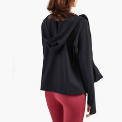 Women’s Hooded Loose Fit Gym Suit – Close Lock Zipper Activewear Set-4