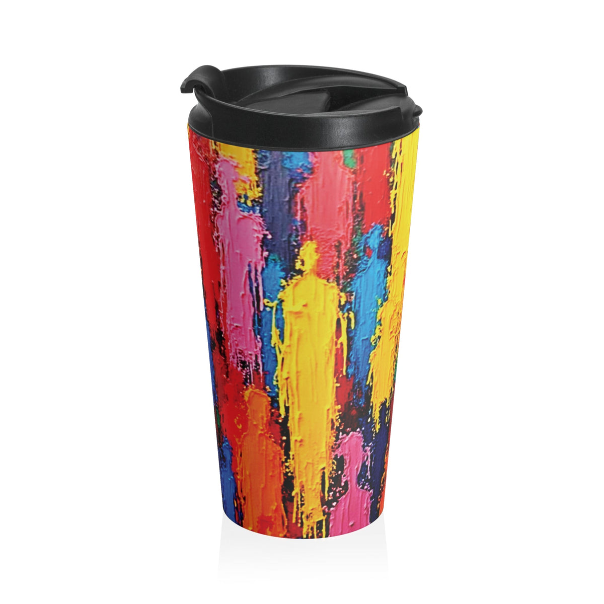 Colorful Abstract Paint Stroke Stainless Steel Travel Mug-5