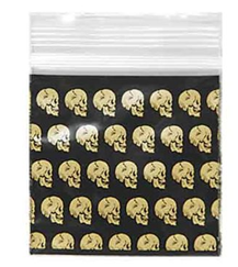 1515 Original Apple Bags: 1.5" x 1.5" Gold Skulls (100 pieces)