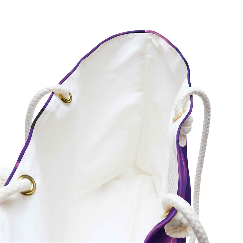 Purple Brick Pattern Weekender Bag | Gradient Brick, Large Tote Bag-6