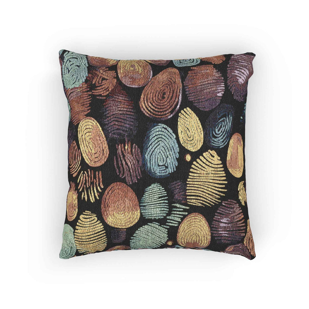 Abstract Pebble Tapestry Woven Pillow | Multicolor Stone Pattern Throw Cushion-6