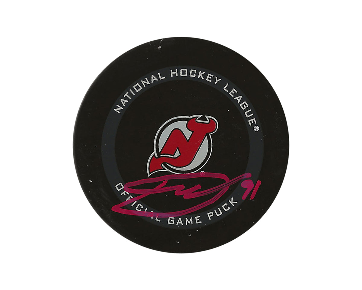 Dawson Mercer Autographed New Jersey Devils Official Game Puck-1