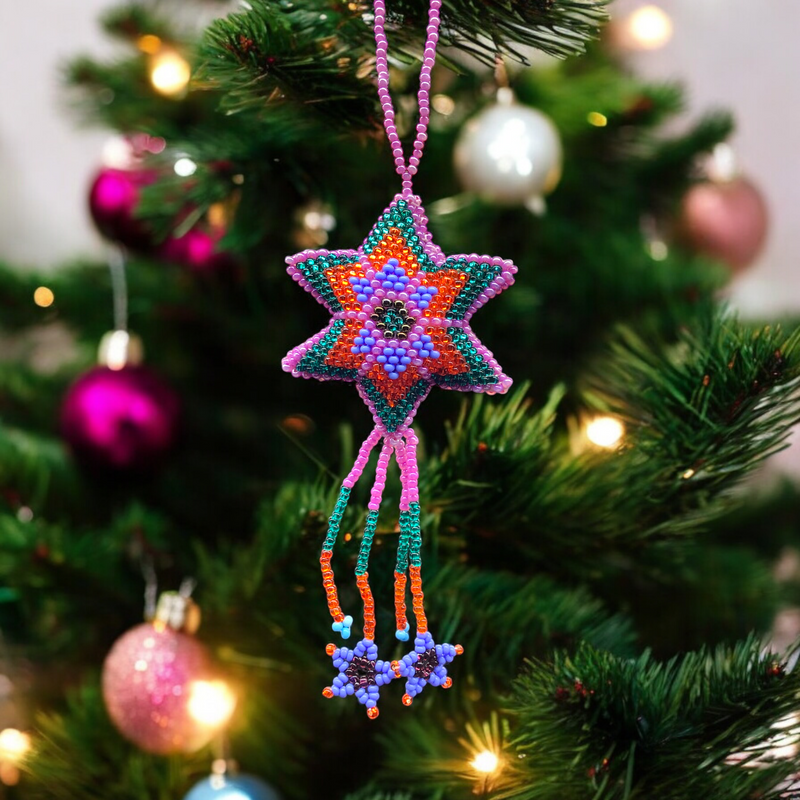 Handmade Beaded Harvest Glow Star-1