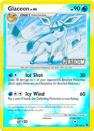 Glaceon - 20/100 [Platinum] 20 - Burger King Promos Reverse Holofoil-1
