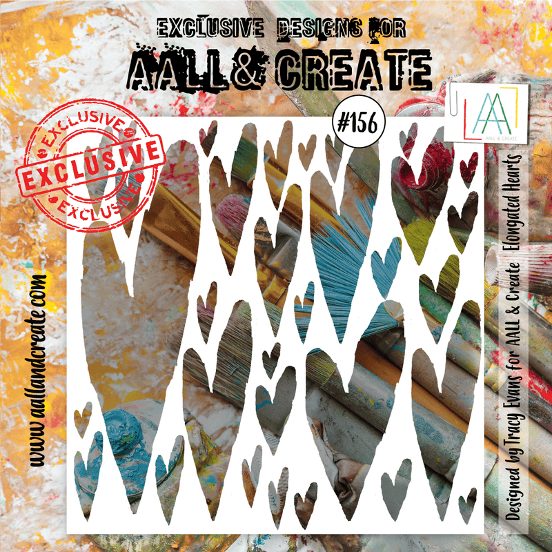 AALL and Create Stencil - 156 - Elongated Hearts-1