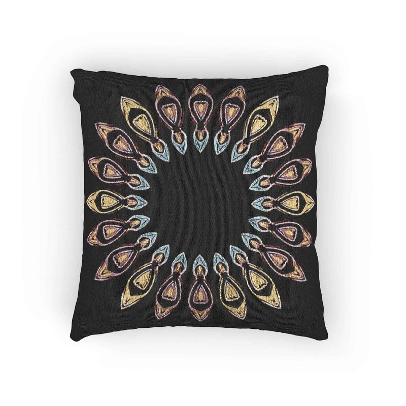 Geometric Pattern Woven Pillow | Decorative Throw Cushion-5