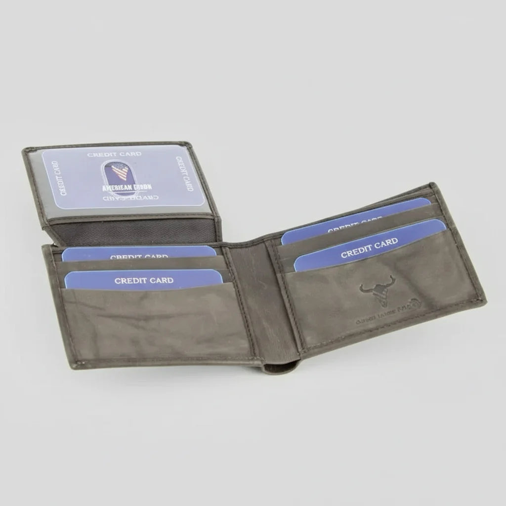Men's RFID Bifold Wallet with Left ID Flap-3