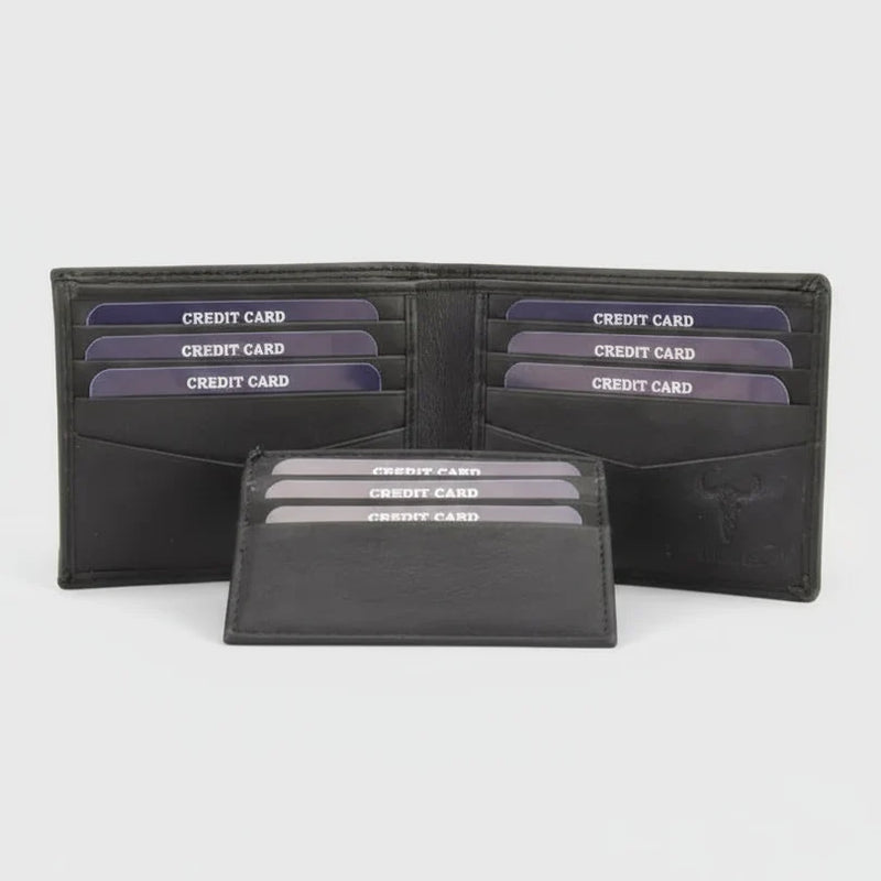 Men's RFID Bifold Wallet with Removable Card Sleeve-4