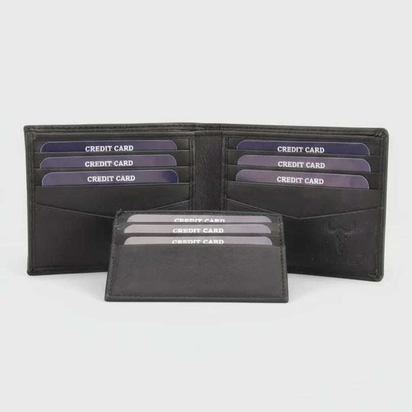 Men's RFID Bifold Wallet with Removable Card Sleeve-4
