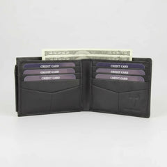 Men's RFID Bifold Wallet with Removable Card Sleeve-3