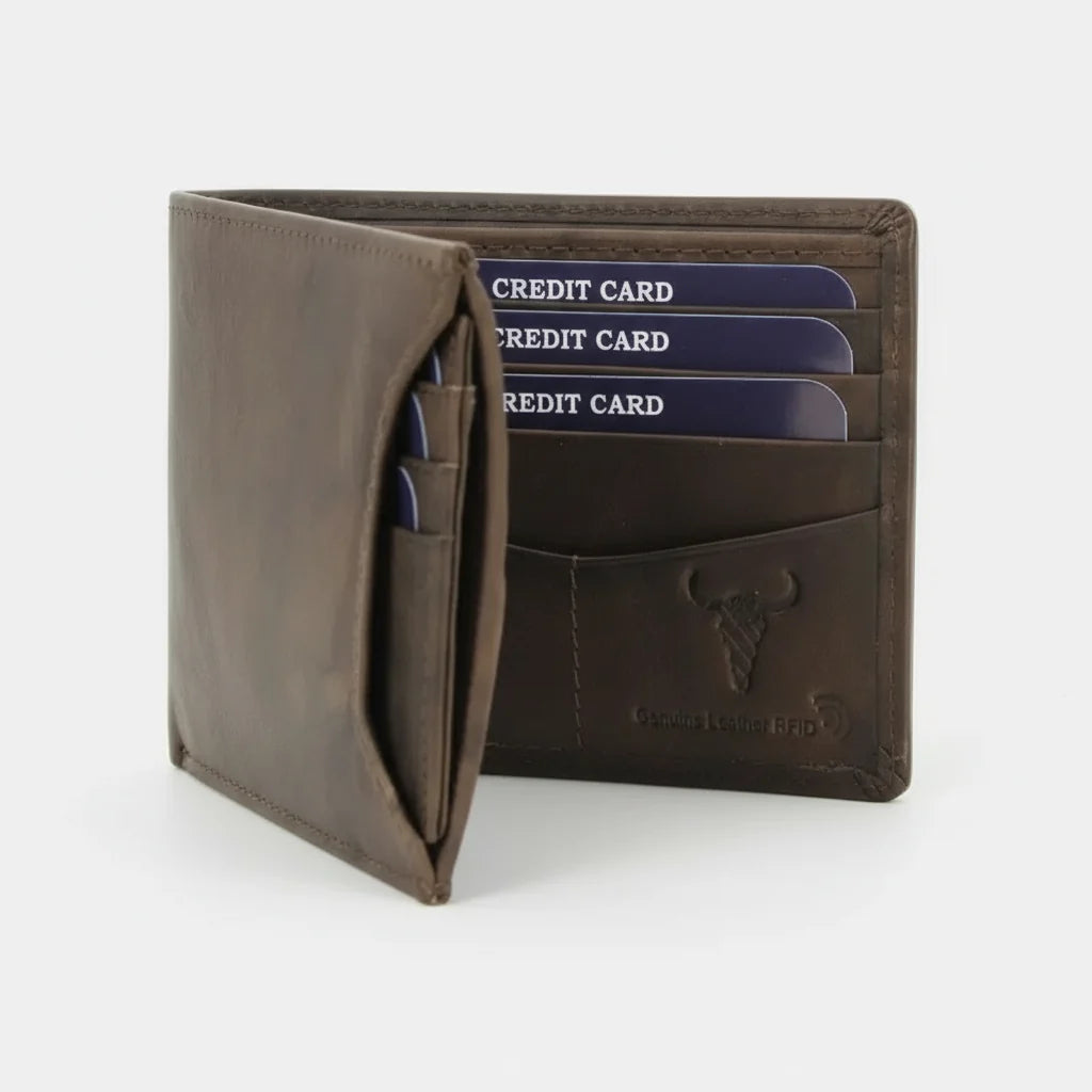 Men's RFID Bifold Wallet with Removable Card Sleeve-6