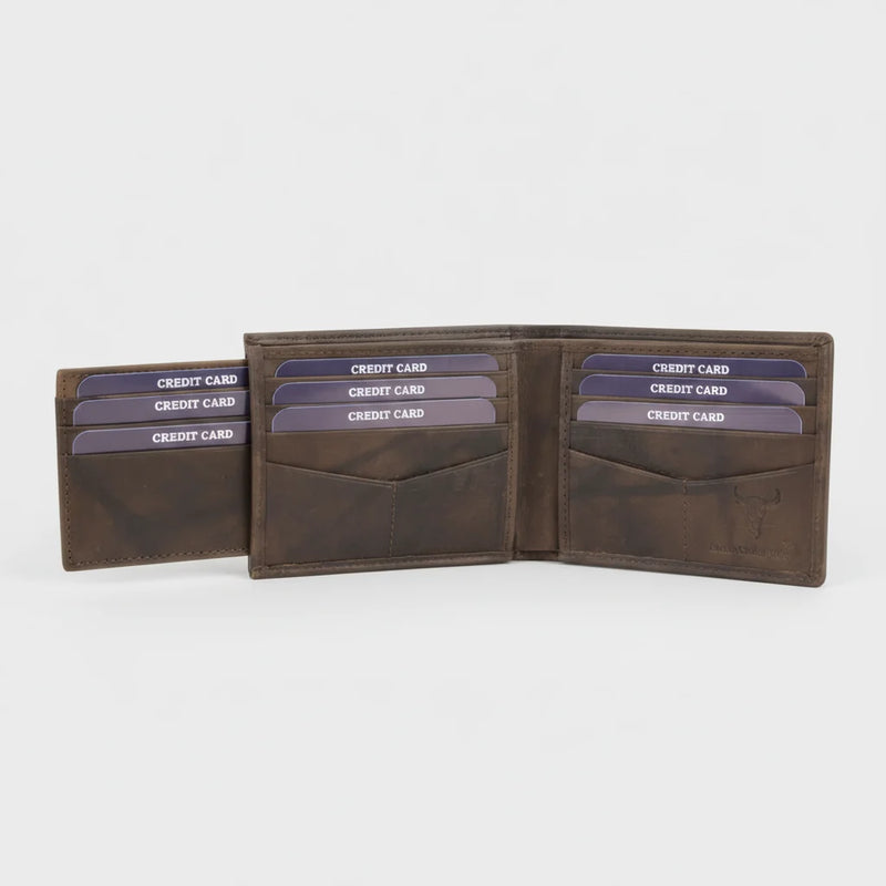 Men's RFID Bifold Wallet with Removable Card Sleeve-7