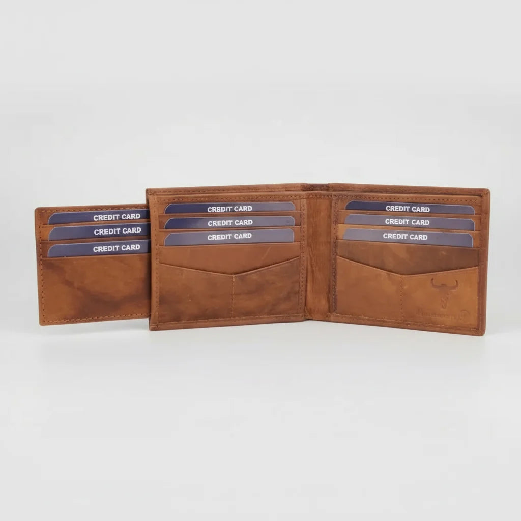 Men's RFID Bifold Wallet with Removable Card Sleeve-10