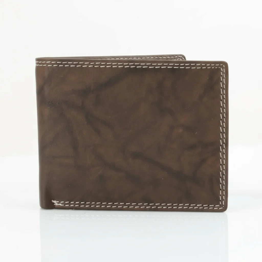 Men's Oil Pull Up Top Flap Bifold Wallet-6