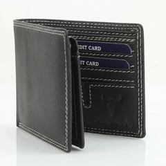 Men's Oil Pull Up Top Flap Bifold Wallet-11