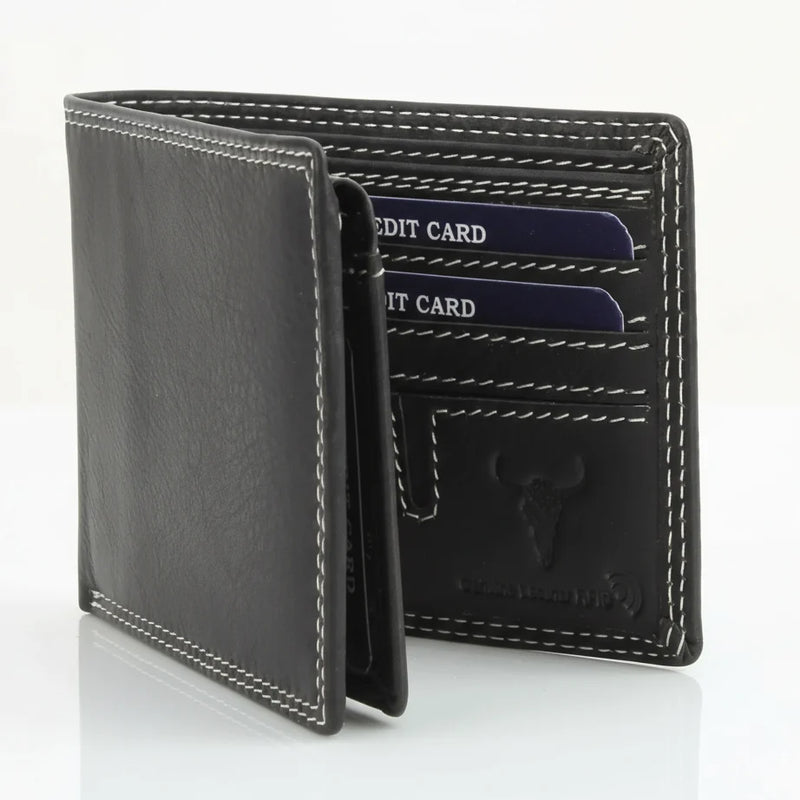 Men's Oil Pull Up Top Flap Bifold Wallet-11