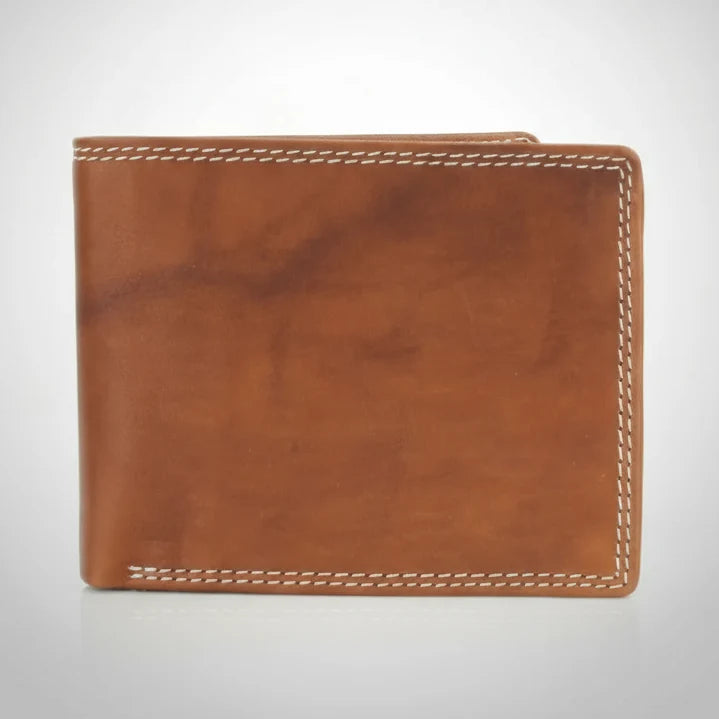 Men's Oil Pull Up Top Flap Bifold Wallet-4