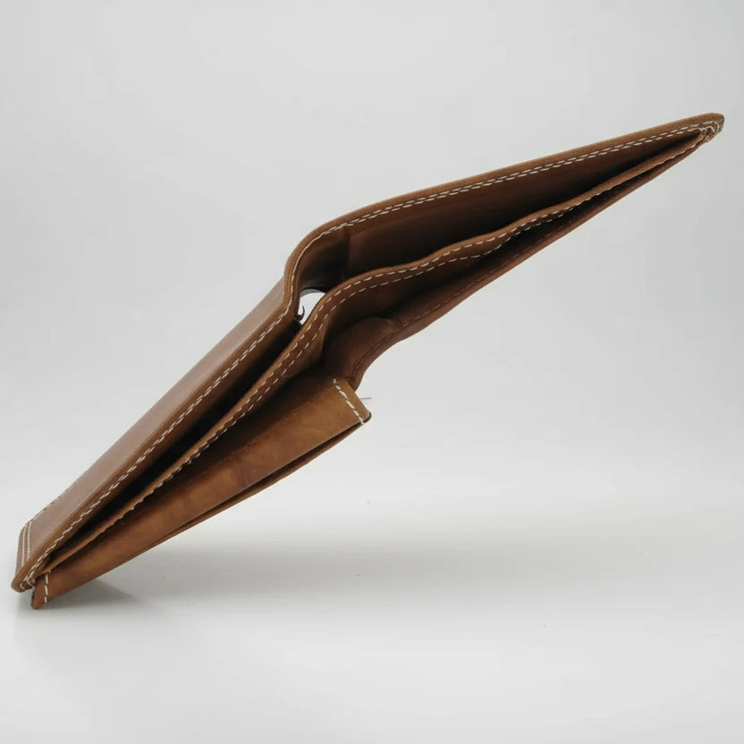 Men's Oil Pull Up Top Flap Bifold Wallet-5