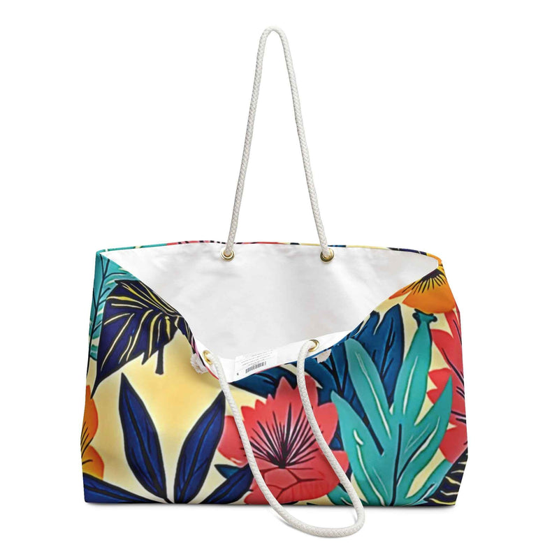 Tropical Floral Weekender Bag | Large Beach Tote, Vacation Bag-4