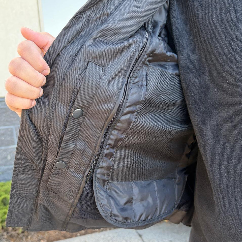 Open Road Men's Reflective Skull Cordura Motorcycle Jacket-7