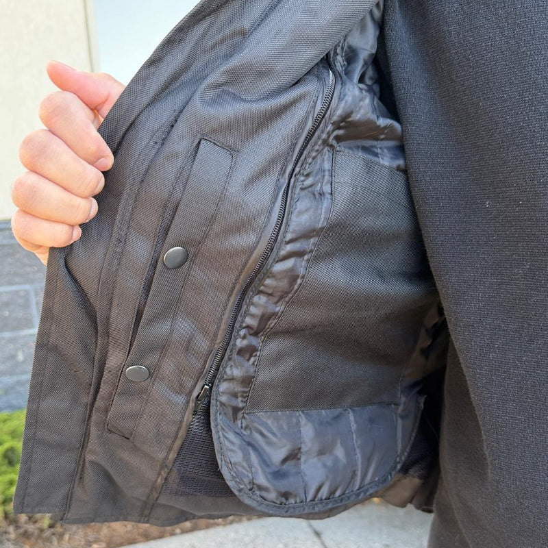 Open Road Men's Reflective Skull Cordura Motorcycle Jacket-7