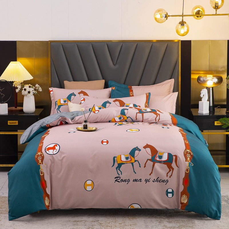 Brushed Floral Winter Bedding Set-22