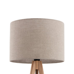 GRAND Pine & Linen Mid-Century Modern Floor Lamp for Living Room, Bedroom & Reading Nook-3