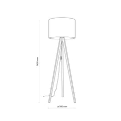 GRAND Pine & Linen Mid-Century Modern Floor Lamp for Living Room, Bedroom & Reading Nook-5