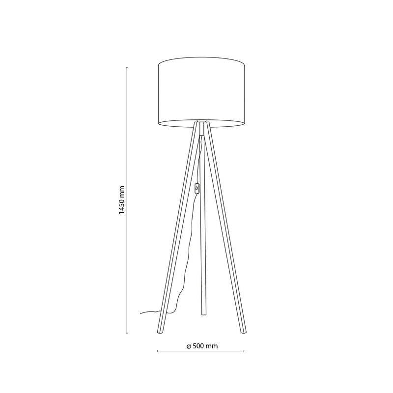 GRAND Pine & Linen Mid-Century Modern Floor Lamp for Living Room, Bedroom & Reading Nook-5