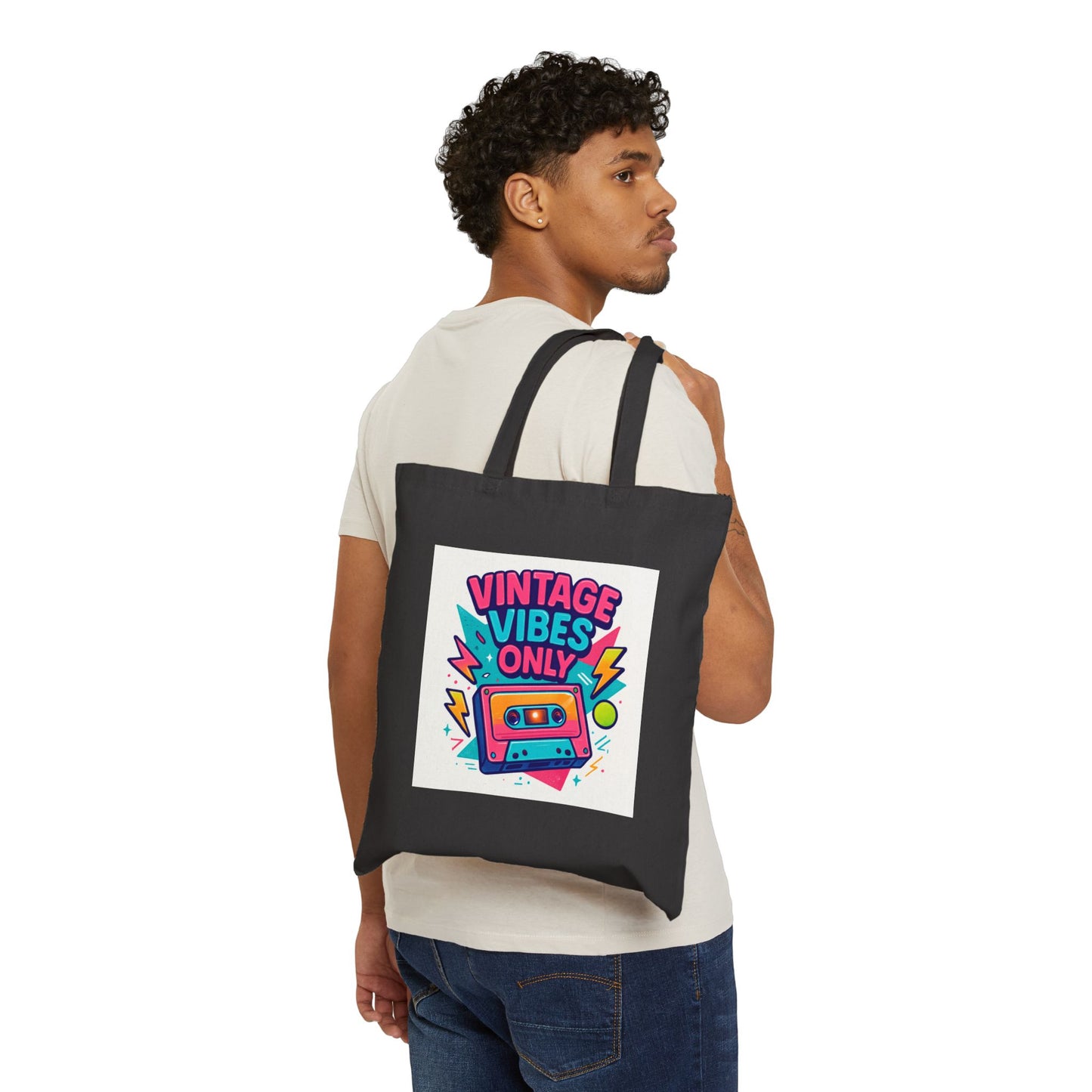 Cotton Canvas Tote Bag "Vintage Vibes Only"