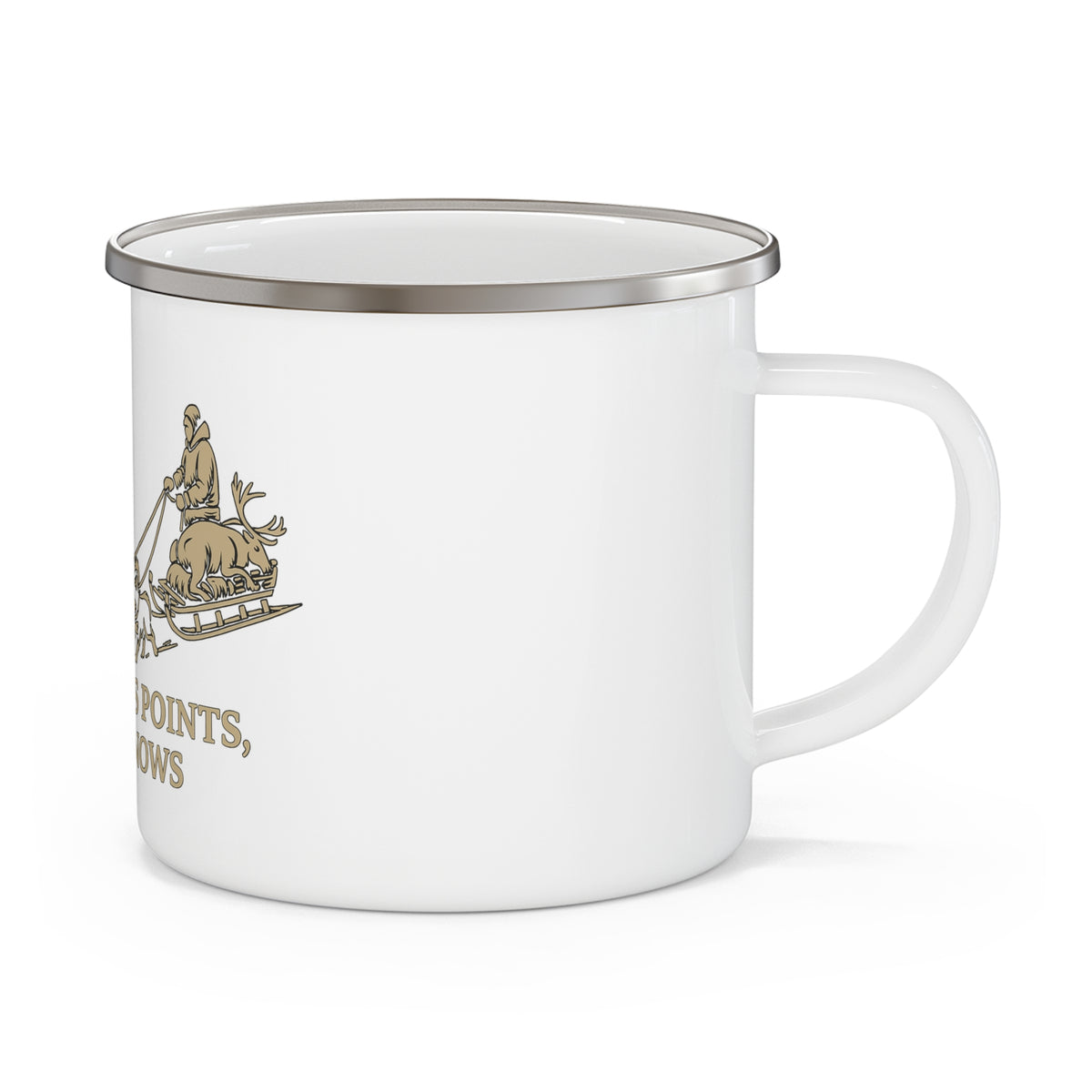 "The Compass Points but he Knows" Enamel Camping Mug