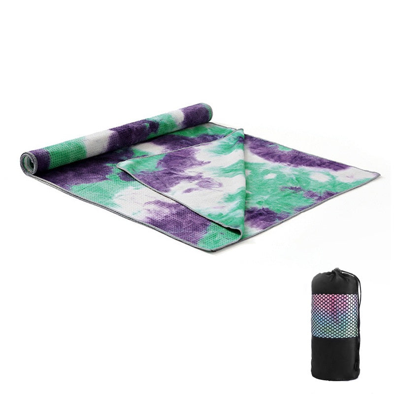 Tie-Dye Yoga Blanket – Wide Yoga Mat Pad Towel & Exercise Drape-9