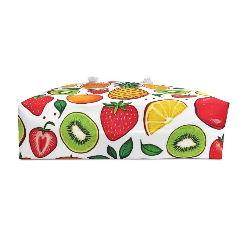 Tropical Fruit Pattern Weekender Bag | Pineapple Strawberry Kiwi, Large Tote Bag-6