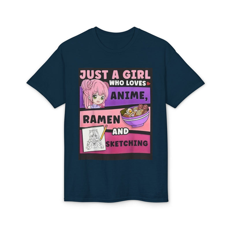 "Just a Girl Who Loves Anime Ramen and Sketching" T-Shirt-11
