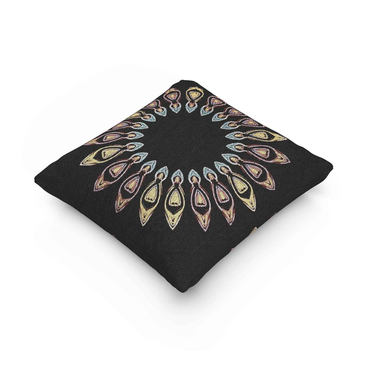 Geometric Pattern Woven Pillow | Decorative Throw Cushion-8