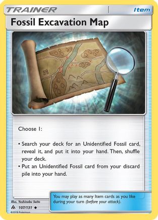 Fossil Excavation Map 107/131 - SM  Forbidden Light Reverse Holofoil-1