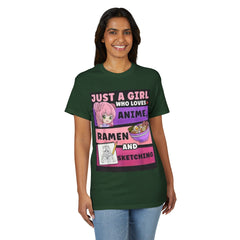 "Just a Girl Who Loves Anime Ramen and Sketching" T-Shirt-38