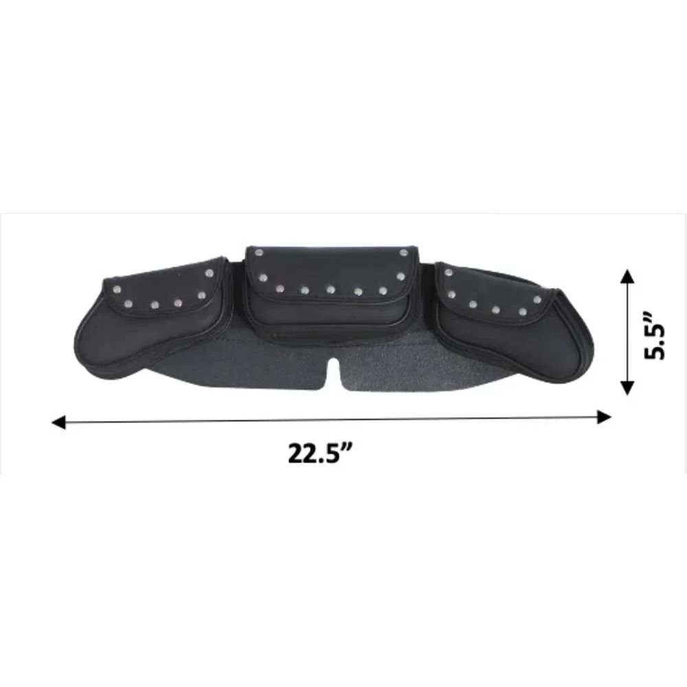 Open Road Chrome Stud Curved PVC Windshield Bag-4