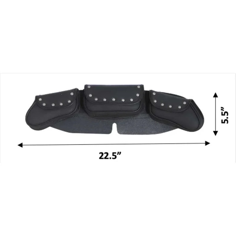 Open Road Chrome Stud Curved PVC Windshield Bag-4