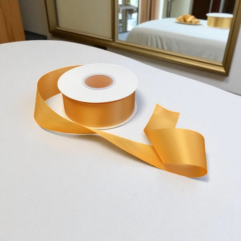 Satin Ribbon Double Face Light Orange #675 -3.8 cm Wide-2