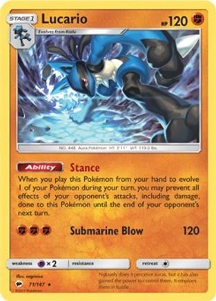 Lucario (SM - Burning Shadows) - Deck Exclusives-1
