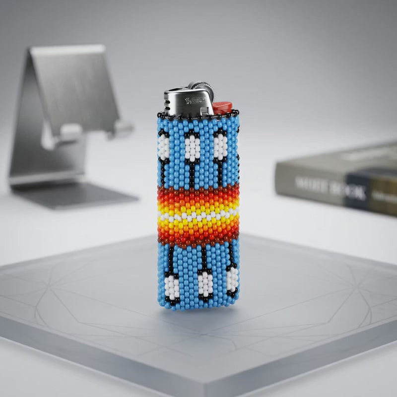Feathers Beaded Lighter Case-3